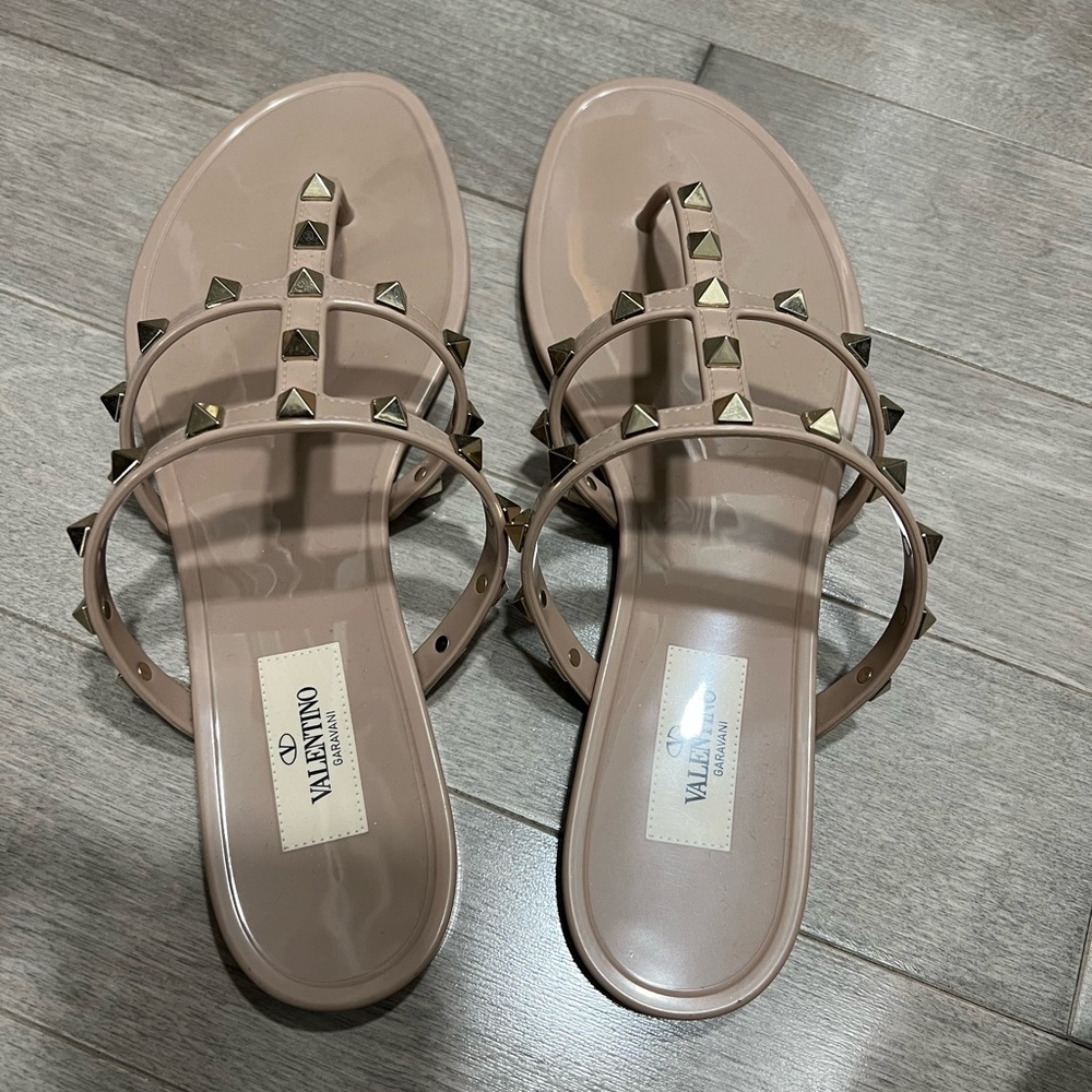 Valentino sandal slides nude